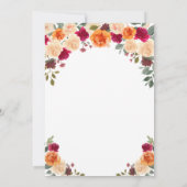 Floral Gold Tiara Quinceanera Einladung (Rückseite)