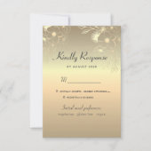 Floral Gold Wedding RSVP Card Karte (Vorderseite)