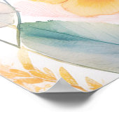 Floral Gold Wedding Sign Poster (Ecke)