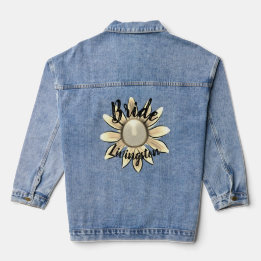 Floral Golden Daisy Bride Wedding Geschenk Jeansjacke