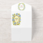 Floral Golden Foil Wedding invitation All-in-One-Einladung (Außenseite)