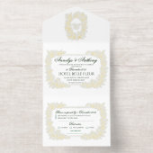 Floral Golden Foil Wedding invitation All-in-One-Einladung (Innenseite)