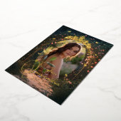 Floral Golden Garden Butterfly Foto Quinceanera Folieneinladung (Gedreht)