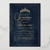 Floral Golden Garden Butterfly Foto Quinceanera Folieneinladung (Rückseite)