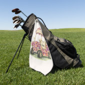 Floral Golf Cart Towel Gift Golfhandtuch (Gras)