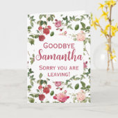 Floral Goodbye Pink Rose Blume Karte (Gelbe Blume)