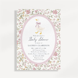 Floral Goose Baby Shower Invitation Einladung