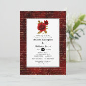 Floral Gothic Engagement Party Einladung (Stehend Vorderseite)