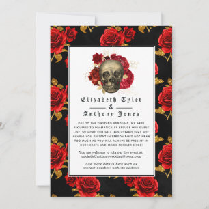 Floral Gothic Reduzierte Hochzeitsgästeliste Ankündigung