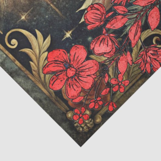 Floral Gothic Tarot Reader's Card Abstract Collage Seidenpapier (Ausschnitt)