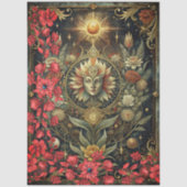 Floral Gothic Tarot Reader's Card Abstract Collage Seidenpapier (Vorderseite)