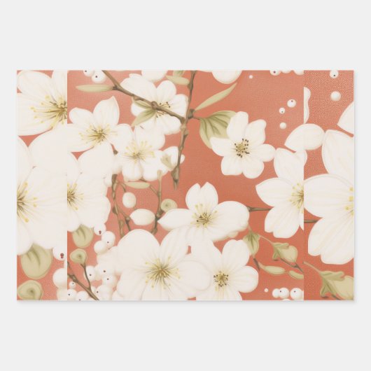 "Floral Grace Gift Wrap" Geschenkpapier Set (Vorderseite 2)