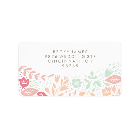 Floral Grace Stickers Rücksendeadresse Adressaufkleber (Vorne)