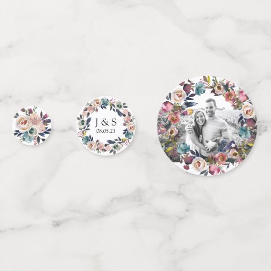 Floral Grace Wedding Konfetti (Vorderseiten)