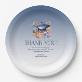 Floral Grad hat Dankeschön Karte Pappteller (Vorderseite)