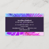 Floral gradient and watercolor purple blue visitenkarte (Rückseite)