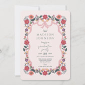 Floral Graduation Party Invitation Elegant Frame Einladung (Vorderseite)