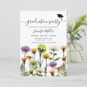 Floral Graduation Party und Ankündigung (Stehend Vorderseite)