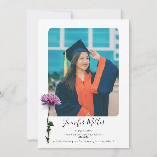 Floral Graduation Party und Ankündigung (Rückseite)