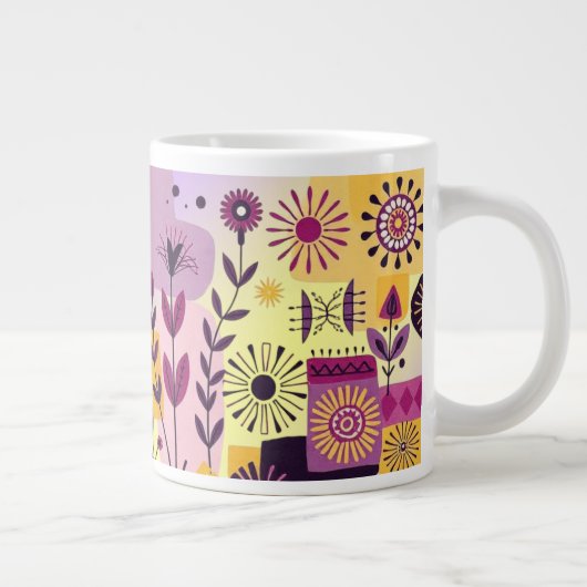 Floral graffiti Jumbo-Tasse (Rechts)