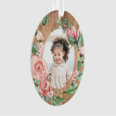 Floral Grandkids Baby's First Christmas with Year Ornament (Vorderseite)