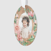 Floral Grandkids Baby's First Christmas with Year Ornament (Vorderseite)