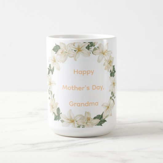 Floral Grandma Wreath Mothers Day Gift Kaffeetasse (Mittel)