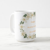 Floral Grandma Wreath Mothers Day Gift Kaffeetasse (Vorderseite Links)