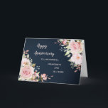 Floral Grandson und seine Ehefrau Hochzeitstag Karte<br><div class="desc">Glückliche Hochzeitskarte für Enkel und seine Ehefrau mit eleganten,  rot-rosa Aquarellfarben-Blume und marineblau Hintergrund und Herz-Filz Vers.</div>