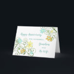 Floral Grandson und seine Ehefrau Jahrestag Karte<br><div class="desc">Glückliche Hochzeitskarte für Enkel und seine Ehefrau mit hübschen Frühlingsblumen,  und herzlichen Vers.</div>