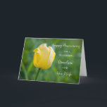 Floral Grandson und seine Ehefrau Jahrestag Karte<br><div class="desc">Glückliche Hochzeitskarte für Enkel und seine Ehefrau mit hübschen gelben Tulpen,  und herzlichen Vers.</div>