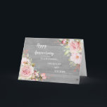 Floral Grandson und seine Ehefrau Jahrestag Karte<br><div class="desc">Glückliche Hochzeitskarte für Enkel und seine Ehefrau mit eleganten,  rosafarbenen Aquarellfarben-Blume und Holzhintergrund und dem Herzen gefühlten Vers.</div>