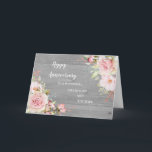 Floral Grandson und seine Ehefrau Jahrestag Karte<br><div class="desc">Glückliche Hochzeitskarte für Enkel und seine Ehefrau mit eleganten,  rosafarbenen Aquarellfarben-Blume und Holzhintergrund und dem Herzen gefühlten Vers.</div>