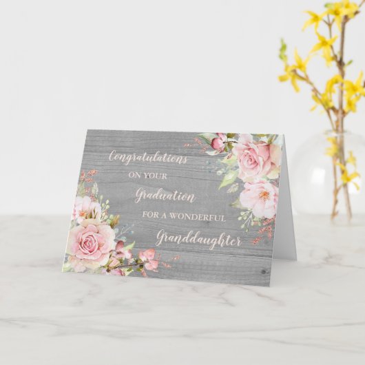 Floral Grandtochter Glückwunsch Abschluss Karte (Gelbe Blume)