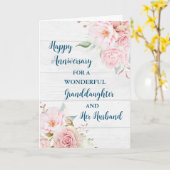 Floral Grandtochter und ihr Ehemännchen Jahrestag Karte (Gelbe Blume)