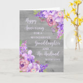 Floral Grandtochter und ihr Ehemännchen Jahrestag Karte (Gelbe Blume)