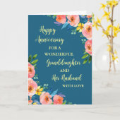 Floral Grandtochter und ihr Ehemännchen Jahrestag Karte (Gelbe Blume)