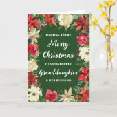 Floral Grandtochter und ihr Mann frohe Weihnachten Karte (Gelbe Blume)