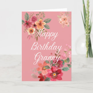 Floral Granny Geburtstagskarte Dankeskarte