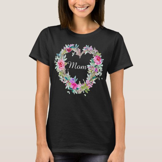 Floral Graphic Mama Blume Herz Print Ma Mama Bruh T-Shirt (Vorderseite)