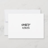 Floral Graphite QR Code Wedding RSVP Card Karte (Rückseite)
