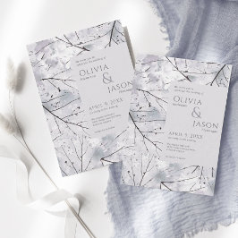 Floral Grau Lavender Watercolor Einladung