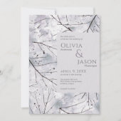 Floral Grau Lavender Watercolor Einladung (Vorderseite)