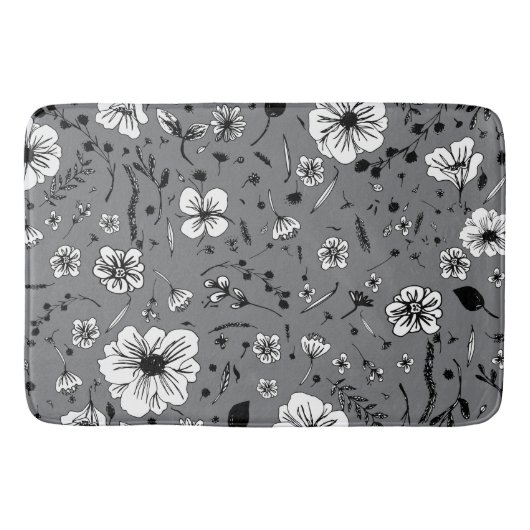 Floral Gray Badematte (Vorderseite)