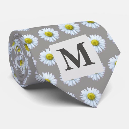 Floral Gray Krawatte (Gerollt)