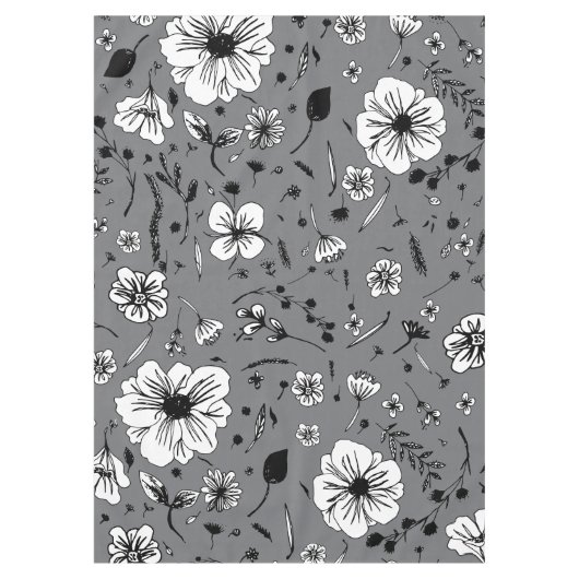 Floral Gray Tischdecke (Vorderseite)