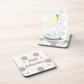 Floral Gray und Burgund Untersetzer (Rechte Seite)