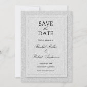 Floral Gray Wedding Save The Date (Vorderseite)