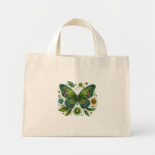 Floral Green Butterfly Mini Stoffbeutel (Vorne)