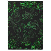 Floral Green Clipboard Klemmbrett (Rückseite)